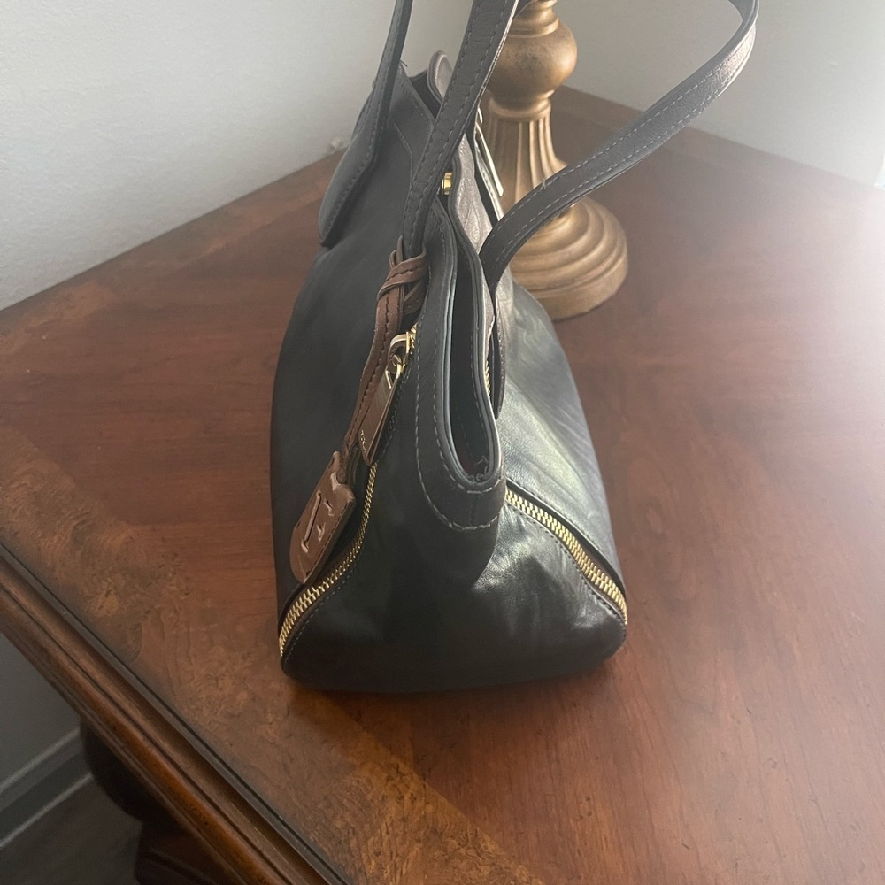 Furla Black and Gold Shoulder Bag with Structured Design - Picture 7 of 8